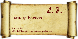 Lustig Herman névjegykártya